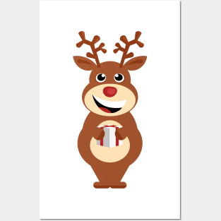 Red nosed reindeer Posters and Art